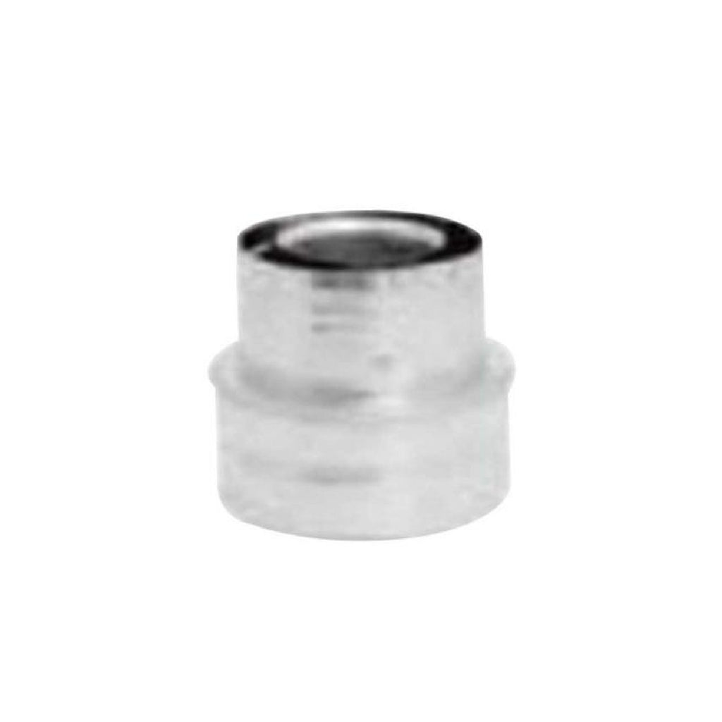 DuraVent DVS-X DirectVent Pro vent reducer, cylindrical silver metal sleeve