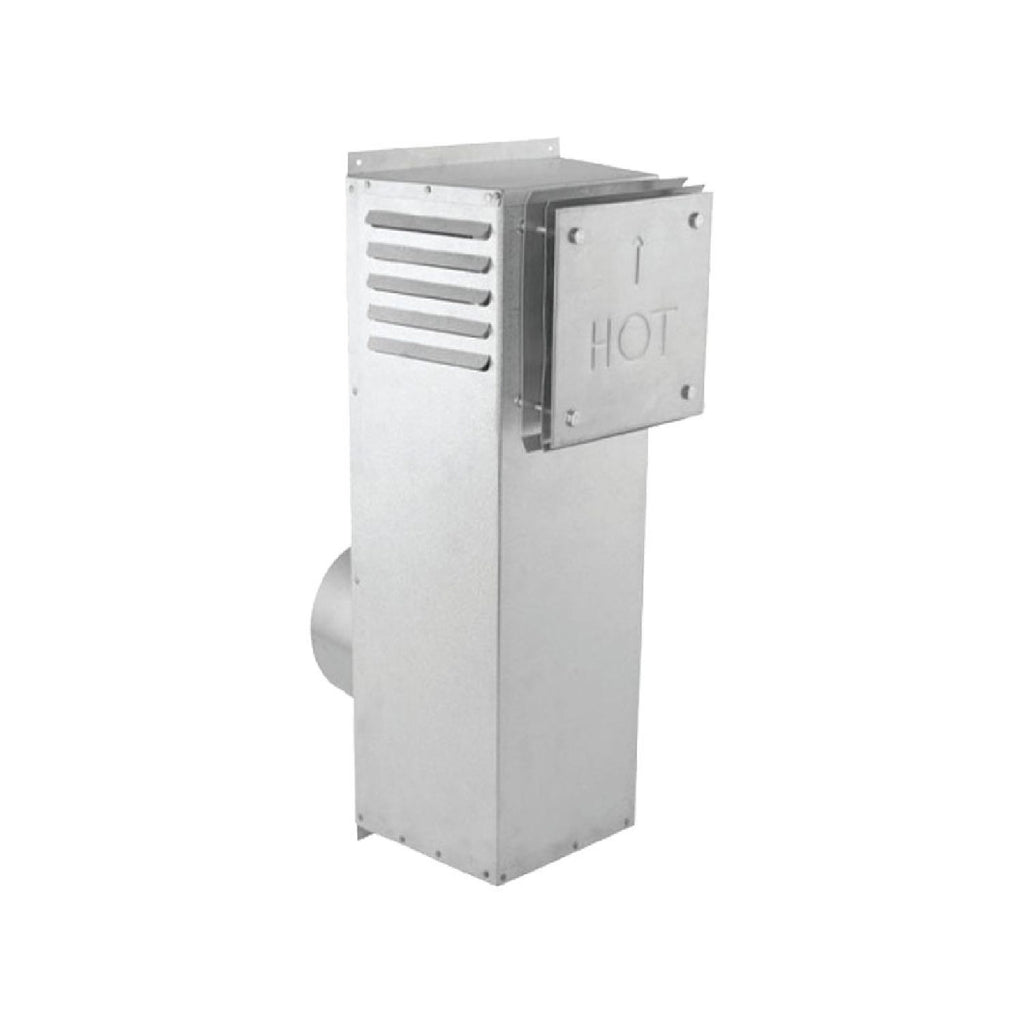 DirectVent Pro snorkel termination cap, galvanized metal with louvered sides and HOT panel