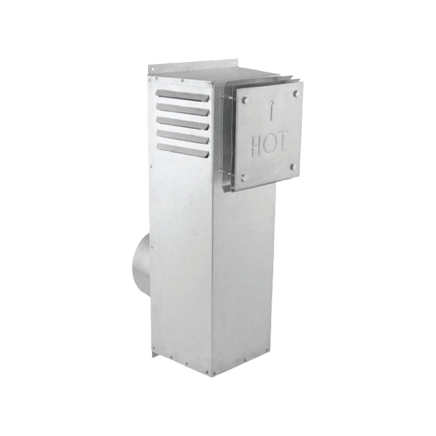 DirectVent Pro snorkel termination cap, galvanized metal with louvered sides and HOT panel