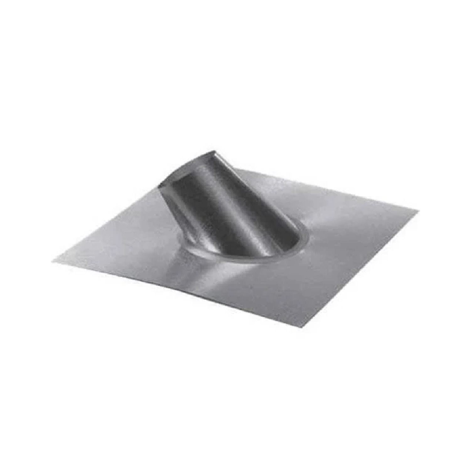 Galvanized roof flashing with round collar for direct-vent pipe, sloped flashing panel
