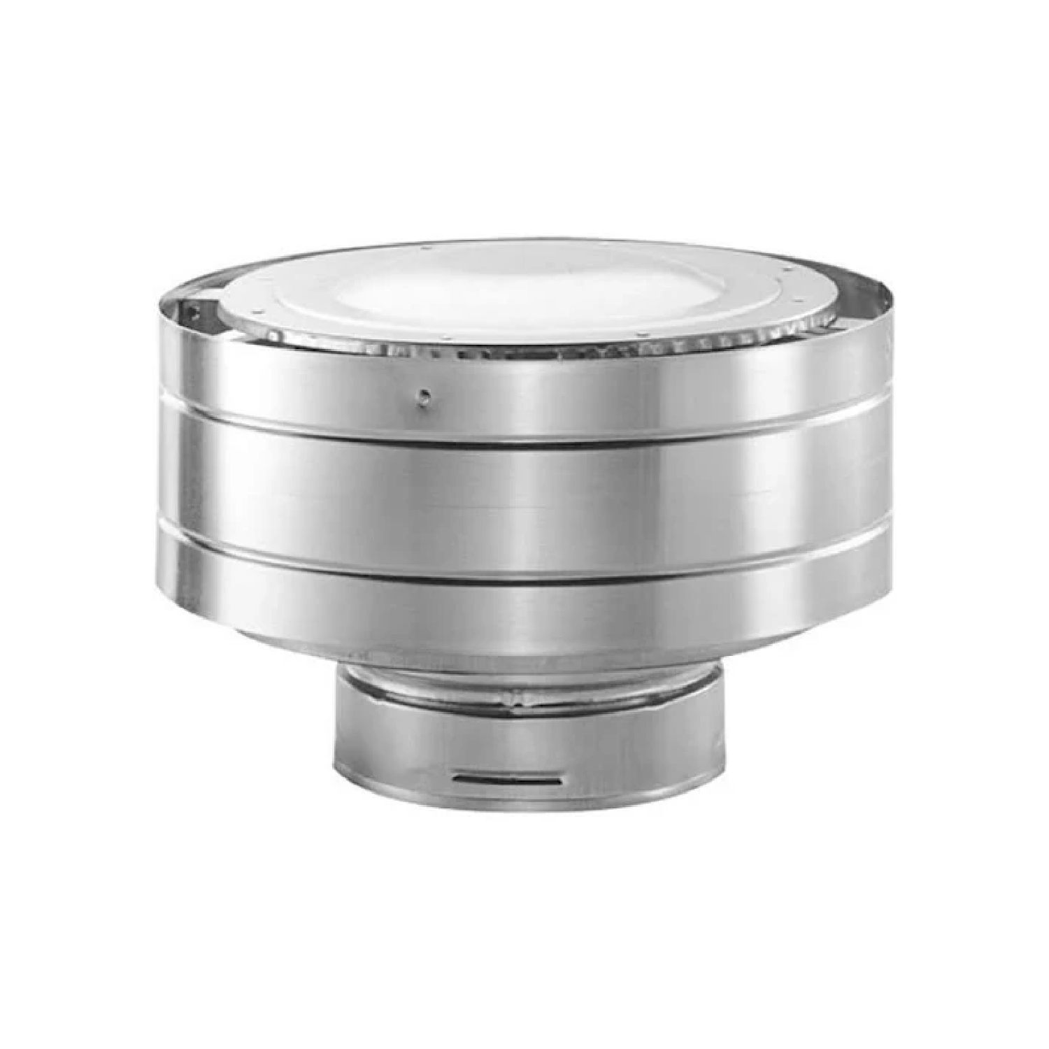 Stainless steel low-profile termination cap with round flat top