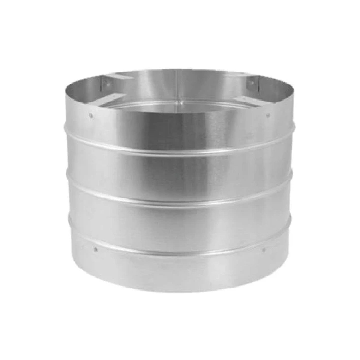 Stainless steel direct-vent windguard, cylindrical with flanged top rim
