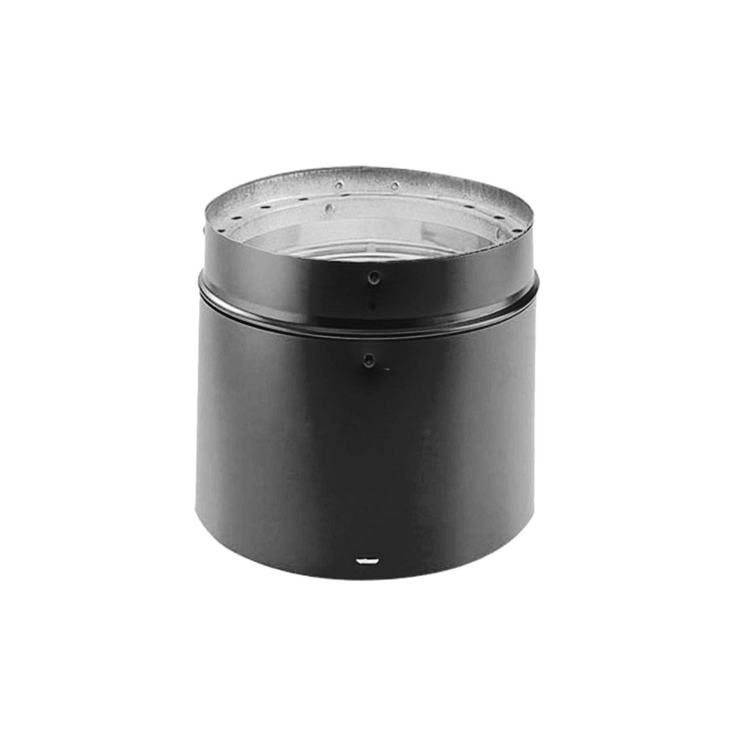 Double-wall adjustable black pipe section with vented top flange
