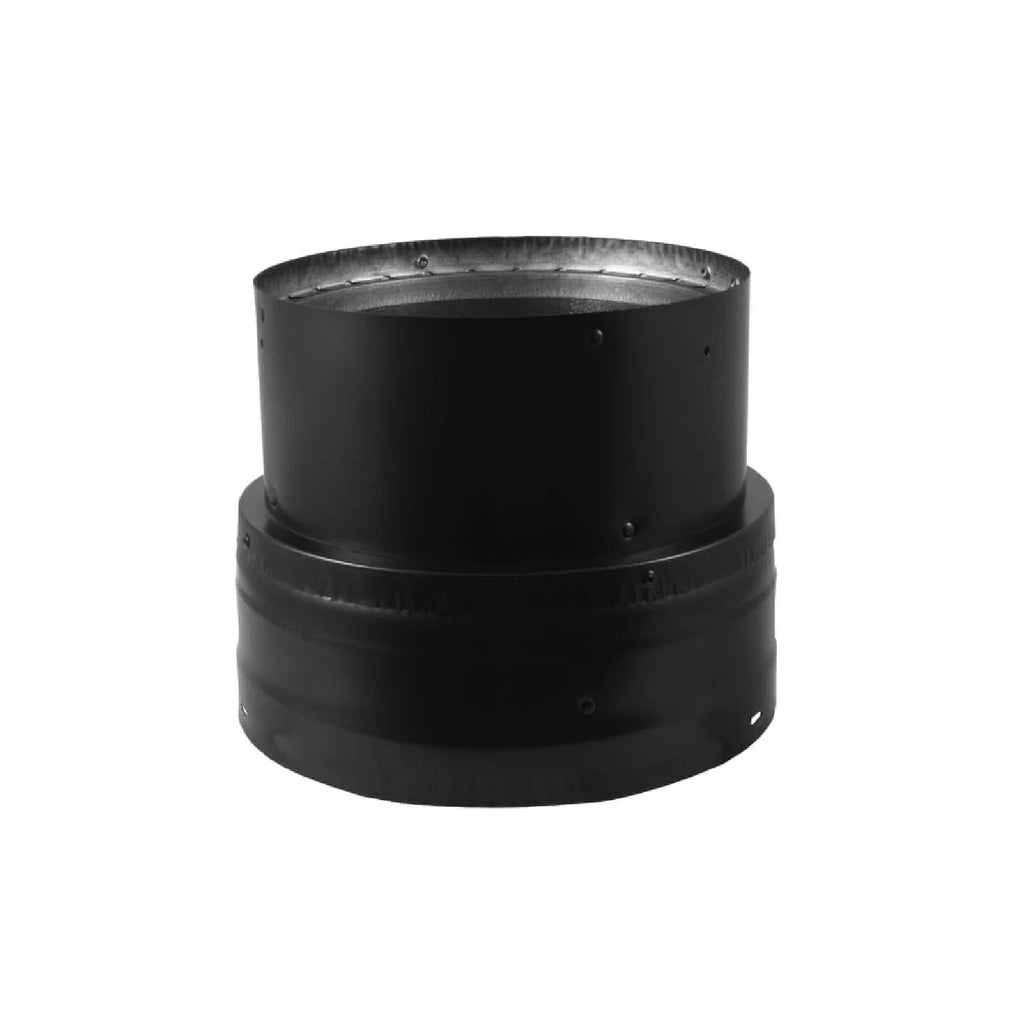 DuraVent DVL Decreaser, black metal vent reducer coupling, two-section design