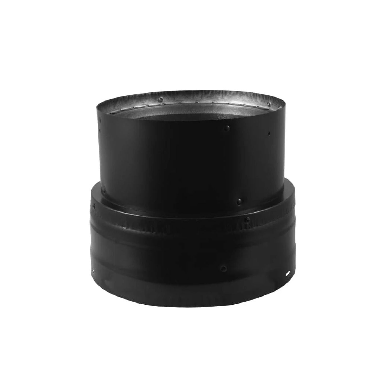 DuraVent DVL Decreaser, black metal vent reducer coupling, two-section design