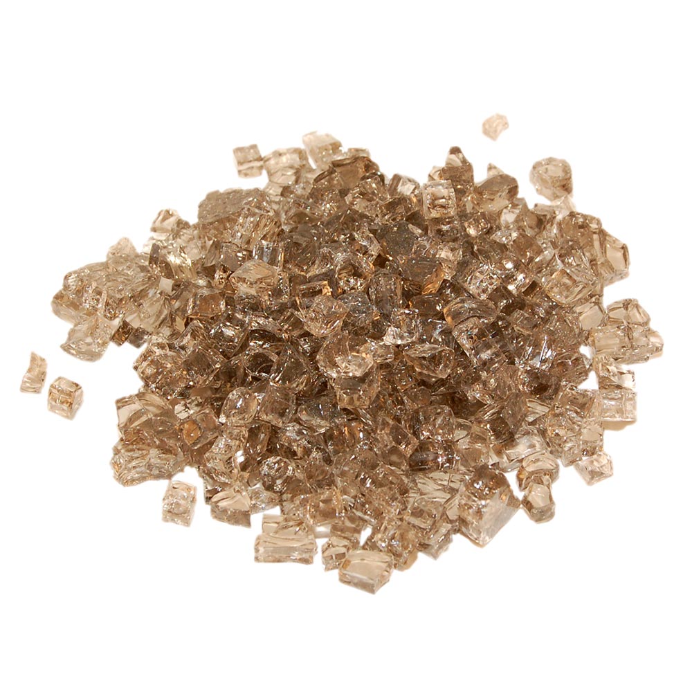 Real Fyre bronze fire glass stones, small clear-brown pieces for fire pits