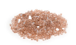 Champagne reflective fire glass pieces, sparkling pink-tan glitter texture