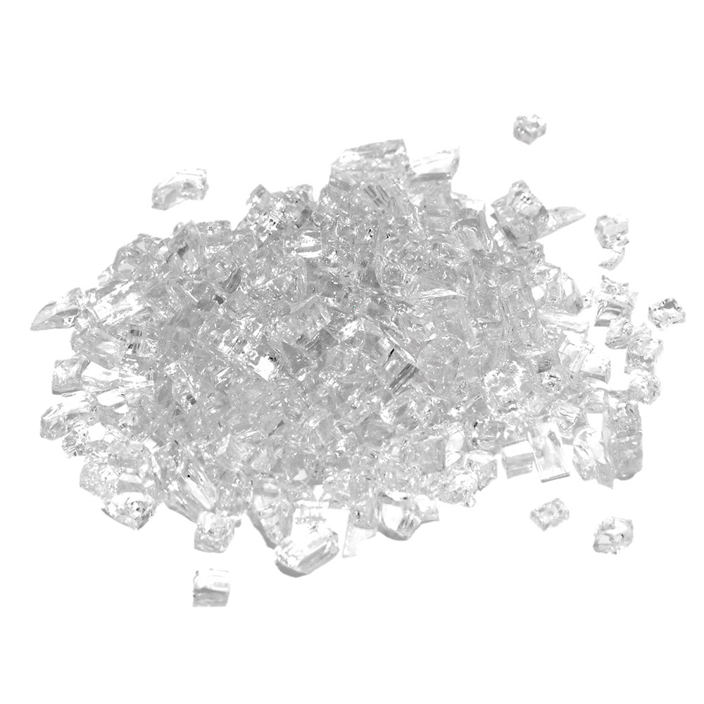 Clear fire glass rocks, transparent glass chunks for fire pits