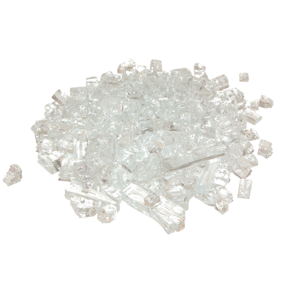 Clear glass fire media, small star pieces for fire pits and burners