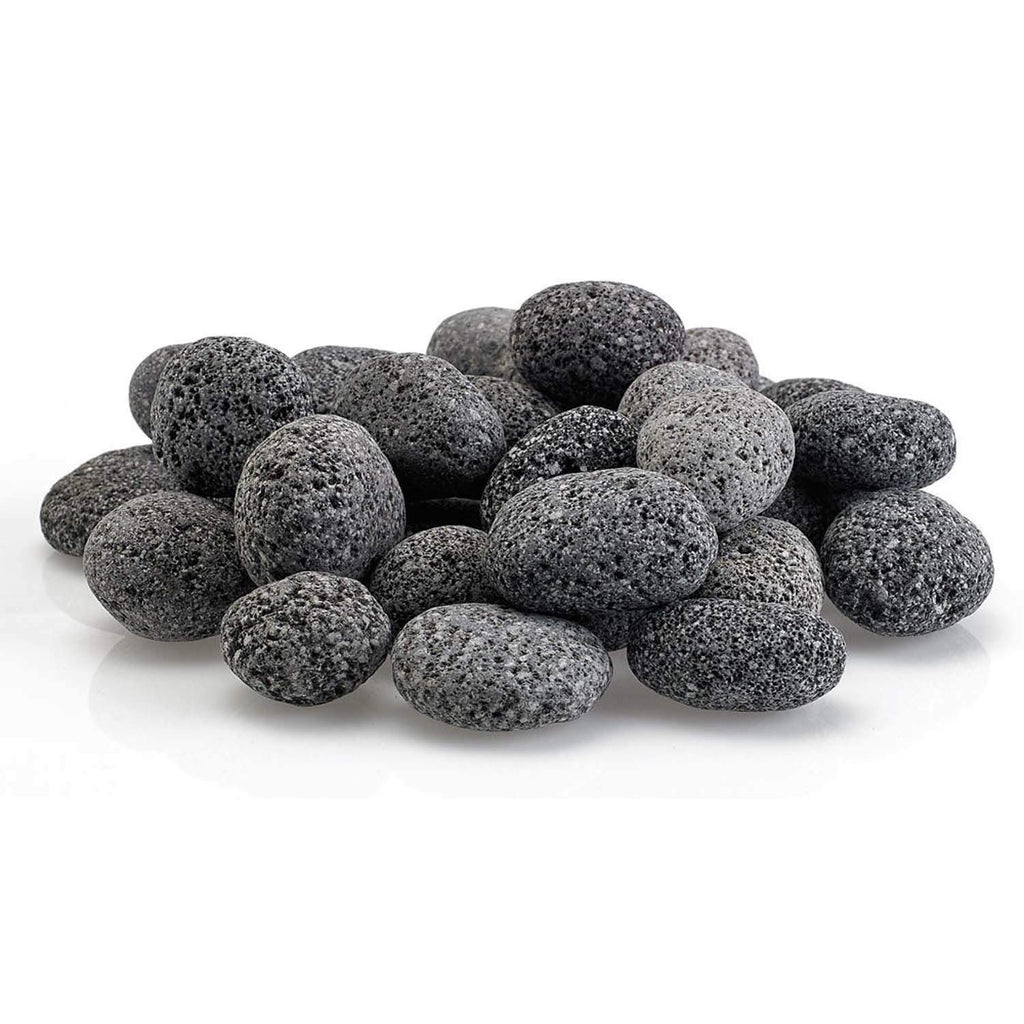Gray lava rocks, small 1/2–1 inch, bundle of rounded fire glass stones