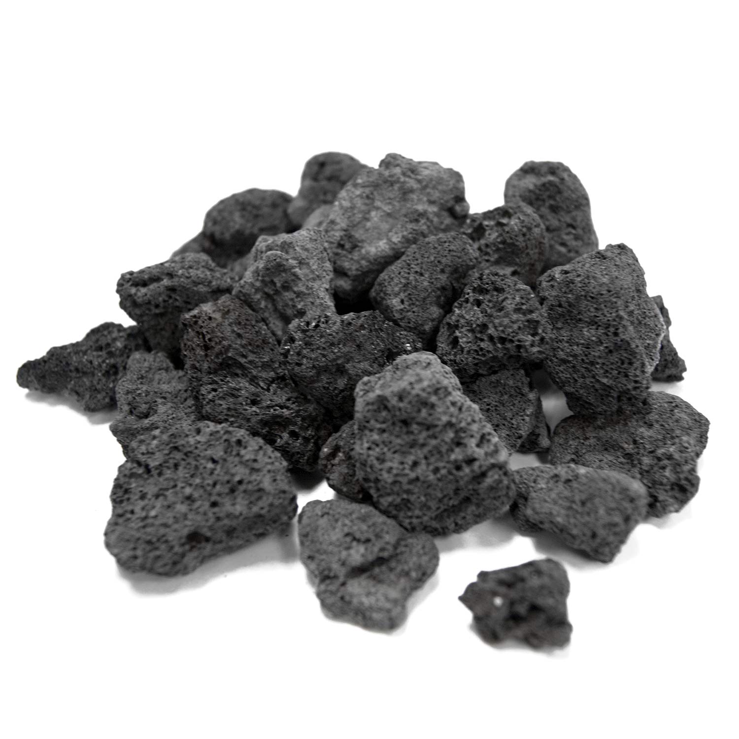 Real Fyre lava coals, dark gray/black rough rock-like pieces