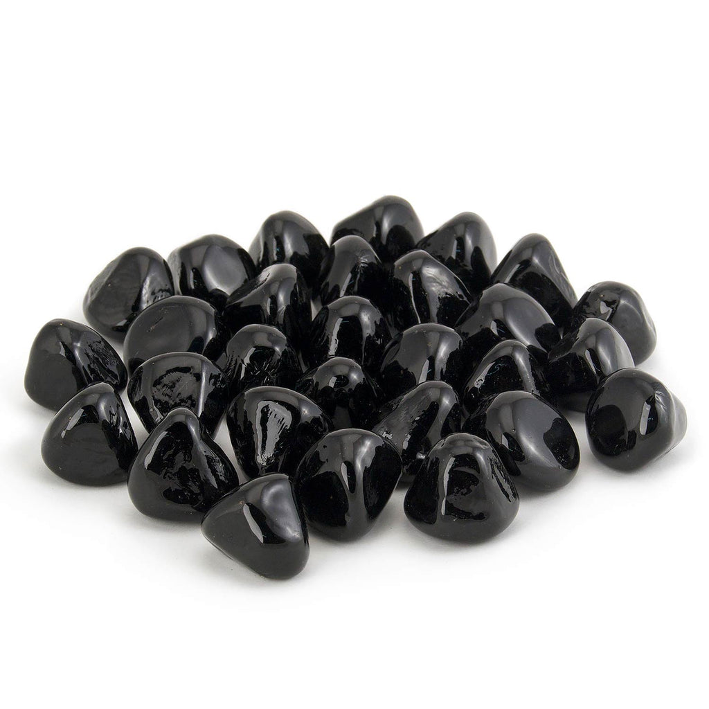 Fireplace diamond nuggets, glossy deep black, scattered