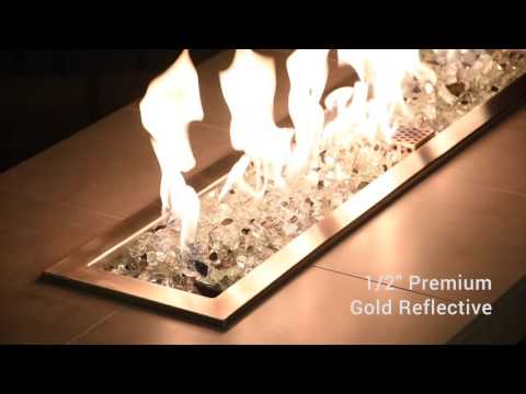 American Fire Glass 1/2-Inch Premium Fire Glass, 10 lbs, Gold Reflective