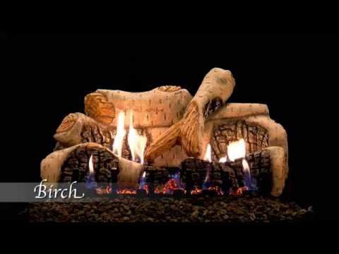 White Mountain Hearth LSxxB2-Kit Ceramic Fiber Birch Complete Fireplace Log Set