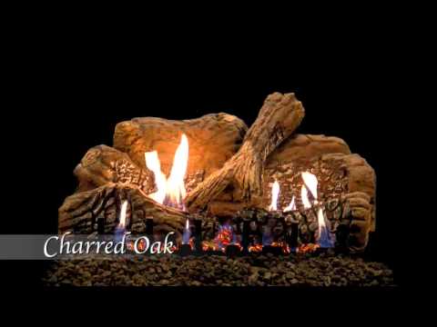 White Mountain Hearth LSxxC-Kit Ceramic Fiber Charred Oak Complete Fireplace Log Set