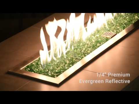 American Fire Glass 1/4-Inch Premium Fire Glass, 10-Pounds, Evergreen Reflective