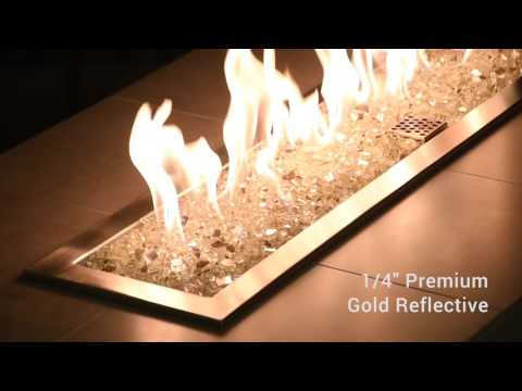 American Fire Glass 1/4-Inch Premium Fire Glass, 10 lbs, Gold Reflective