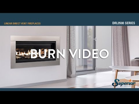 Superior DRL3535 35-Inch Electronic Ignition Direct Vent Gas Fireplace with Remote & Crushed Glass Media