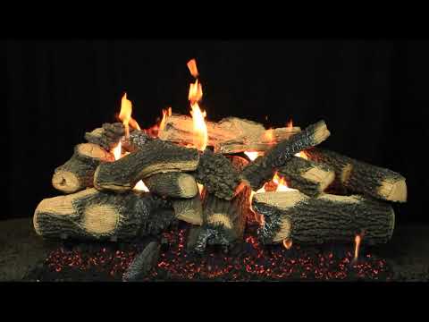 Hargrove Kodiak Char Double Stack Vented Gas Log Set with ANSI Certified Burner Kit and Manual Safety Pilot Kit with Variable Flame Remote (HGKCS-DSB-ANSI)