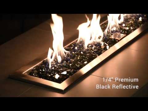 American Fire Glass 1/4-Inch Premium Fire Glass, 10 lbs, Black Reflective