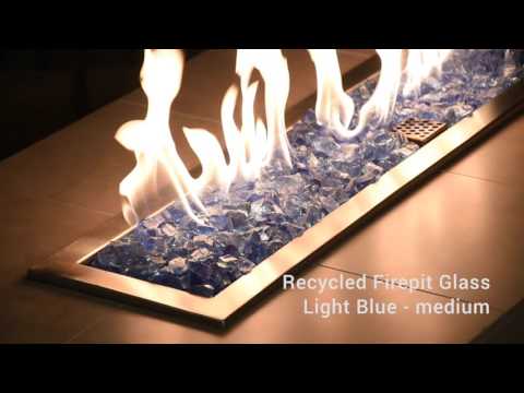 American Fire Glass 3/4-Inch Recycled Fire Glass, 10 lbs, Light Blue