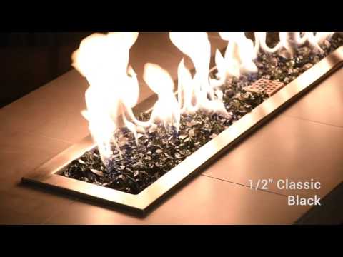 American Fire Glass 1/2-Inch Classic Fire Glass, 10 lbs, Black
