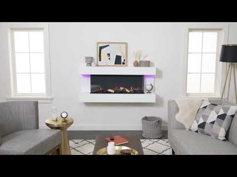 SimpliFire Format 36-Inch Wall Mount Electric Fireplace with 60-Inch Floating Mantel