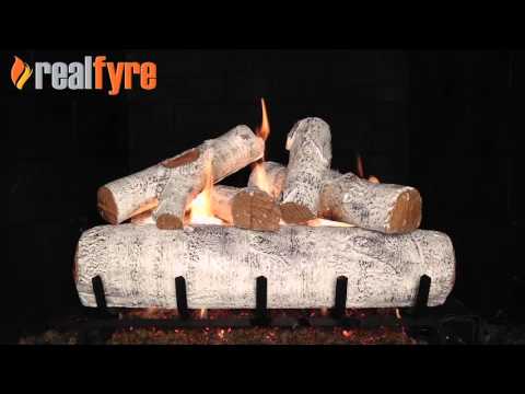 Real Fyre W White Birch Vented Gas Log Set, ANSI Certified