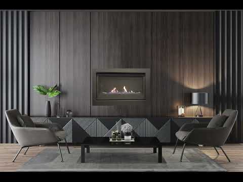 Sierra Flame BOSTON-36-EI 36-Inch Boston Direct Vent Built-In Gas Fireplace with Electronic Ignition, Fireglass and Pebble Media