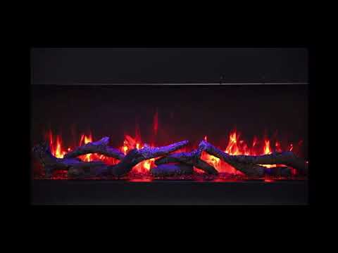 Remii BAY-SLIM Indoor/Outdoor Built-In 3-Sided Electric Fireplace with Decorative Media
