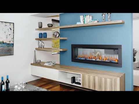 Napoleon CLEARion 50-Inch Built-In See-Through Electric Fireplace with Logs, Crystal Media & Remote