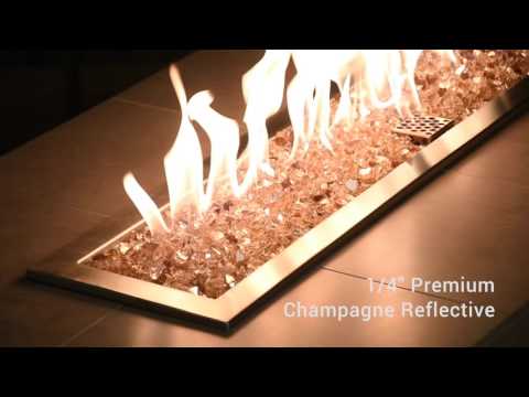American Fire Glass 1/4-Inch Premium Fire Glass, 10-Pounds, Champagne Reflective