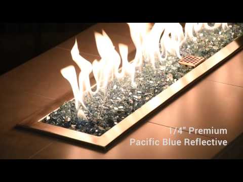 American Fire Glass 1/4-Inch Premium Fire Glass, 10 lbs, Pacific Blue Reflective
