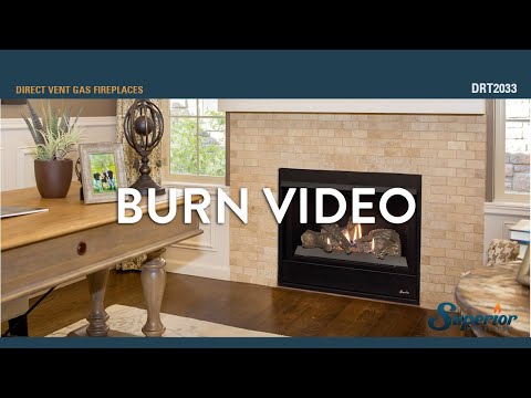 Superior DRT2033 33-Inch Electronic Ignition Direct Vent Gas Fireplace with Aged Oak Logs