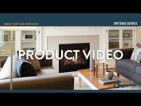 Superior DRT3540 40-Inch Electronic Ignition Direct Vent Gas Fireplace with Remote & Charred Oak Logs