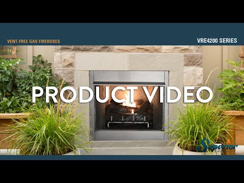 Superior 42-Inch Vent-Free Outdoor Gas Firebox with Vent-Free Gas Log Set (VRE4242)