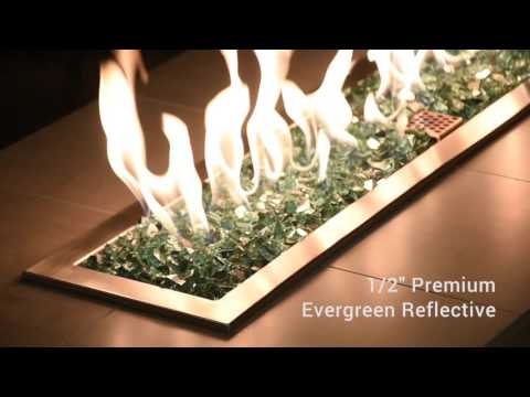 American Fire Glass 1/2-Inch Premium Fire Glass, 10 lbs, Evergreen Reflective