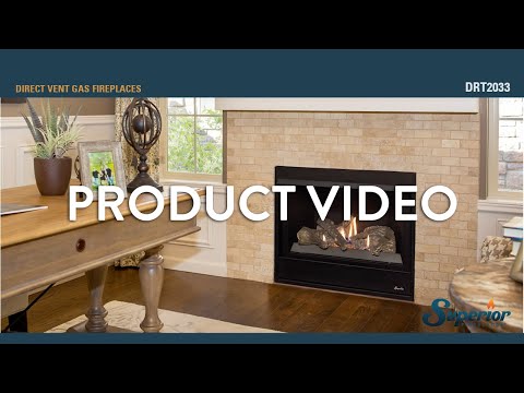 Superior DRT2033 33-Inch Electronic Ignition Direct Vent Gas Fireplace with Aged Oak Logs