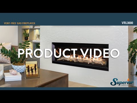 Superior VRL3045 45-Inch Electronic Ignition Vent-Free Gas Fireplace with Remote, Lights & Crushed Glass Media