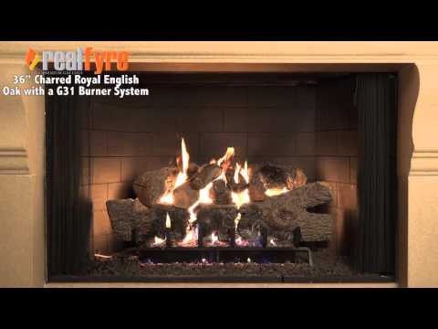 Real Fyre CHB Charred Royal English Oak Vented Gas Logs Only, See-Thru