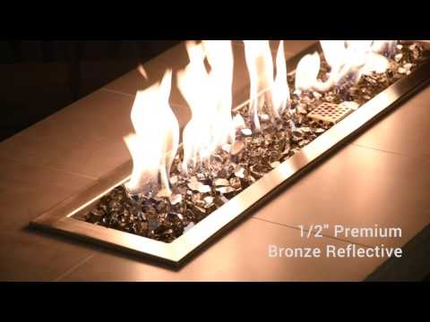 American Fire Glass 1/2-Inch Premium Fire Glass, 10 lbs, Bronze Reflective