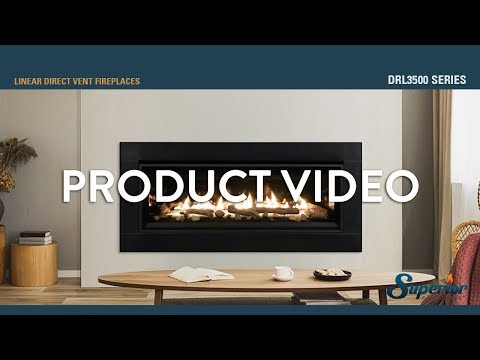 Superior DRL3535 35-Inch Electronic Ignition Direct Vent Gas Fireplace with Remote & Crushed Glass Media
