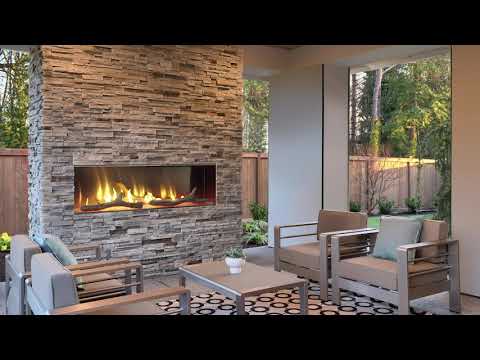 Outdoor Lifestyles Lanai 48-Inch Linear Outdoor See-Through Gas Fireplace with IntelliFire Ignition
