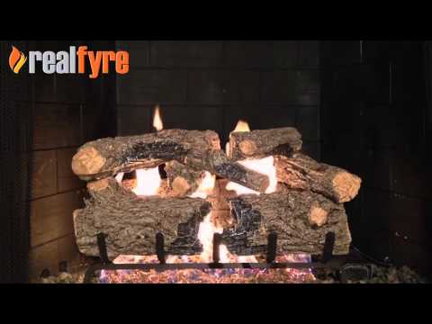 Real Fyre HCHR Burnt Rustic Oak Vented Gas Log Set