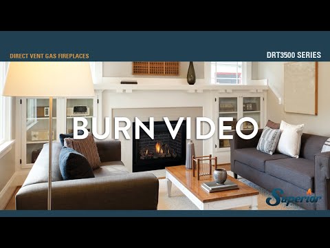 Superior DRT3540 40-Inch Electronic Ignition Direct Vent Gas Fireplace with Remote & Charred Oak Logs