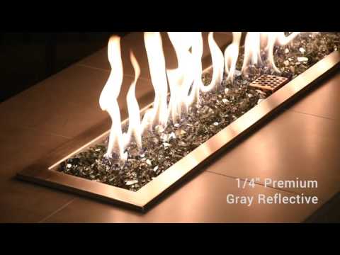 American Fire Glass 1/4-Inch Premium Fire Glass, 10 lbs, Grey Reflective