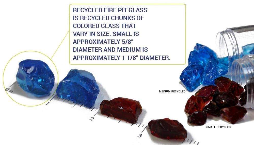 American Fire Glass 3/4-Inch Recycled Fire Glass, 10 lbs, Light Blue
