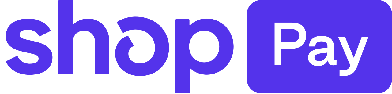 purple shop pay logo on white background