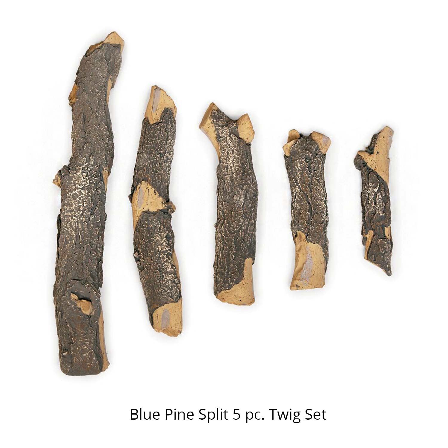 Five-piece split pine twig set with 5 natural brown pieces