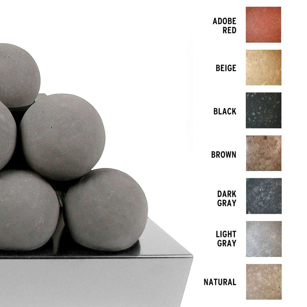 FireBalls burner media set with dark gray ceramic spheres